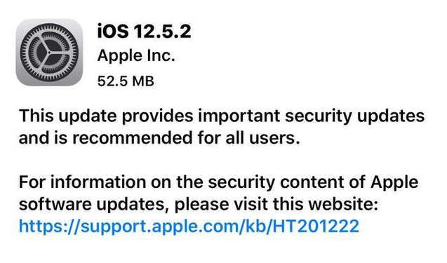 清流苹果手机维修分享iOS12.5.2发布，建议所有老苹果用户安装 